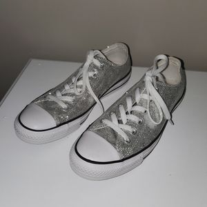 Converse All Star silver sequin low New, never worn